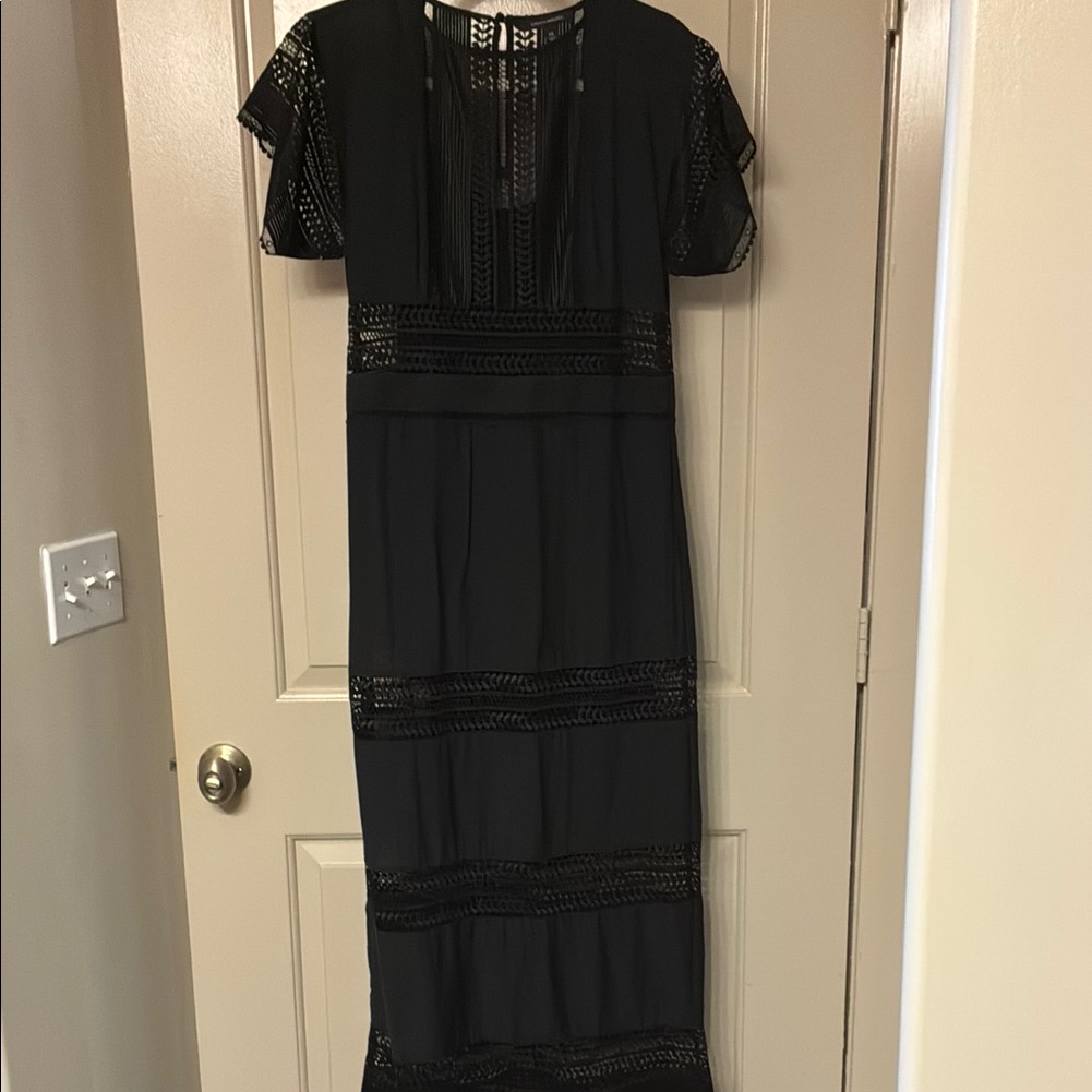 Nwot Banana Republic Black Tiered Maxi Dress Size Xs
